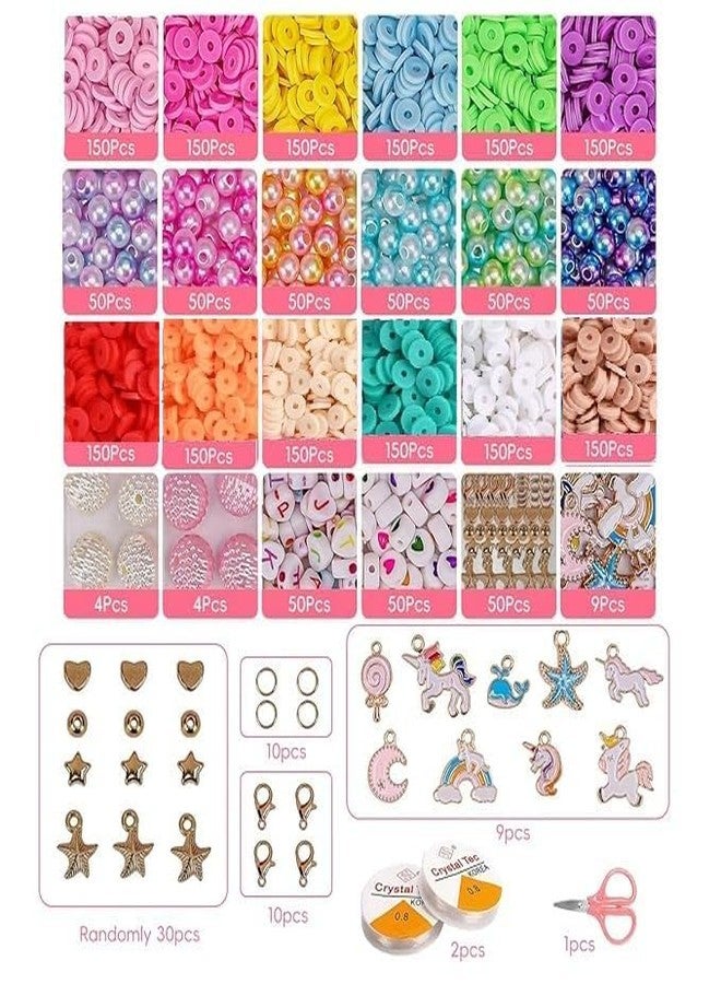 FACEFAB Plastic Beads for Kids Crafts Children's Jewelry Making Kit DIY Bracelets Necklace Hairband and Rings Craft Kits Birthday for 4, 5, 6, 7-Year-Old Little Girls Multicolor - Image 2